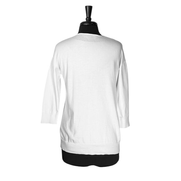 Brooks Brothers Women's Sweater White Supima Cotton V-Neck Preppy Knit Top Small - Picture 2 of 8